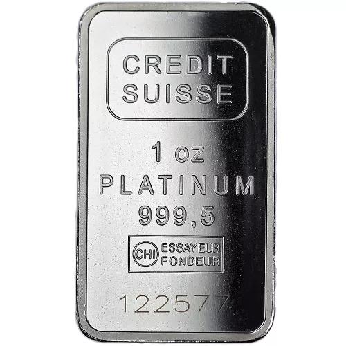 1 oz Credit Suisse Platinum Bar (w/ CoA) APR 57