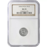 1/10 oz American Platinum Eagle Coin MS70 (Random Year, Varied Label, PCGS or NGC) APR 57