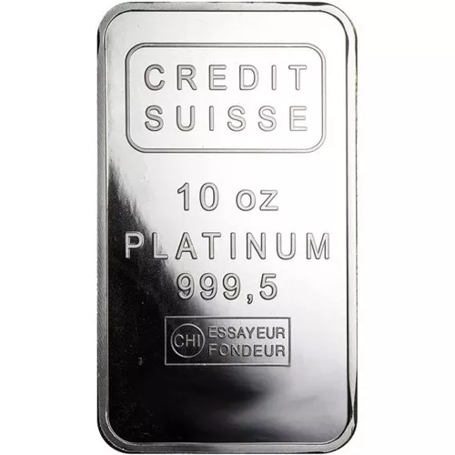 10 oz Credit Suisse Platinum Bar (New w/ Assay) APR 57