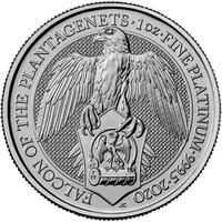 2020 1 oz British Platinum Queen’s Beast Falcon Coin (BU) APR 57