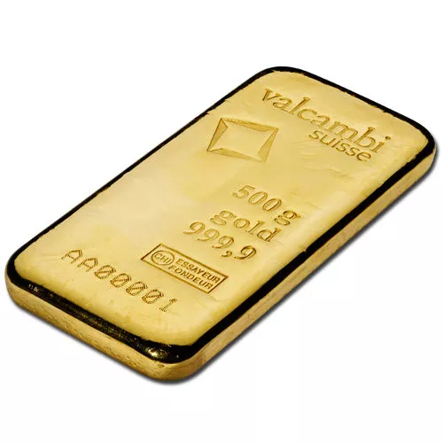 500 Gram Valcambi Cast Gold Bar (New w/ Assay) APR 57