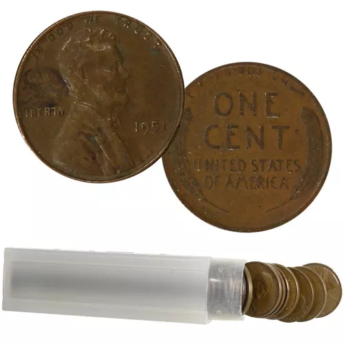 Wheat Pennies 50 Count Roll (Common Dates) APR 57