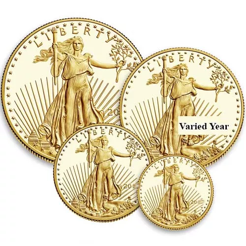 assorted modern dates 4-Coin Proof American Gold Eagle Set (Random Year, Box + CoA) APR 57