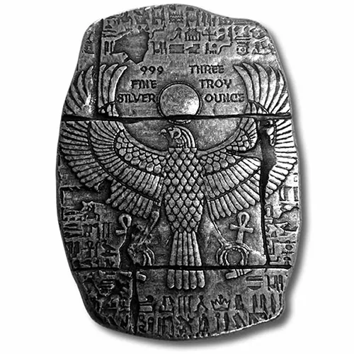 3 oz Monarch Egyptian Relic Silver Bar (New) APR 57