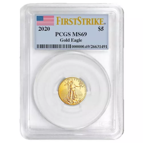2020 1/10 oz American Gold Eagle Coin PCGS MS69 FS APR 57