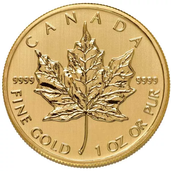 1 oz Canadian Gold Maple Leaf Coin .9999 Pure (Random Year, Varied Condition) APR 57