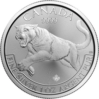 2016 1 oz Canadian Silver Cougar Predator Series Coin (BU) APR 57