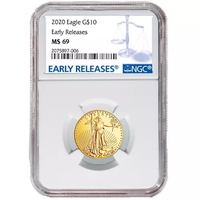 2020 1/4 oz American Gold Eagle Coin NGC MS69 ER APR 57