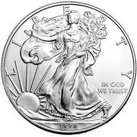 1999 1 oz American Silver Eagle Coin APR 57