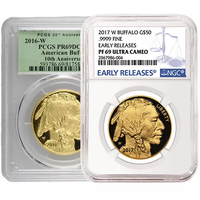 1 oz Proof American Gold Buffalo Coin PF69/PR69 (Random Year, Varied Label, PCGS or NGC) APR 57