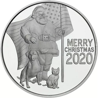 2020 1 oz Merry Christmas Santa Silver Round (New) APR 57