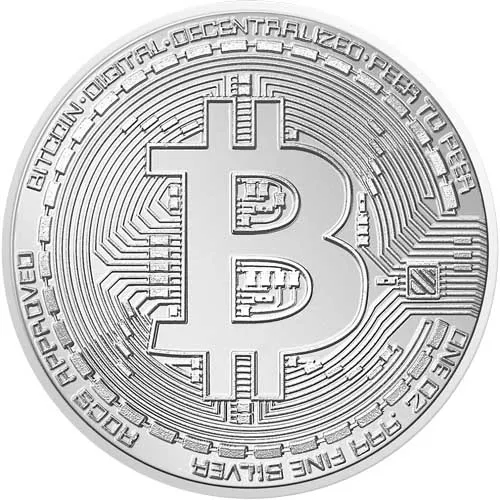 1 oz Crypto Commemorative Bitcoin Silver Round (New) APR 57