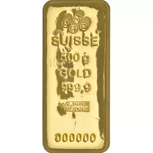 500 Gram PAMP Suisse Gold Bar (New, Cast w/ Assay) APR 57