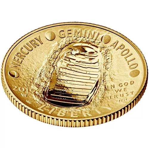 2019 $5 Proof American Apollo 11 50th Anniversary Gold Coin (Box + CoA) APR 57