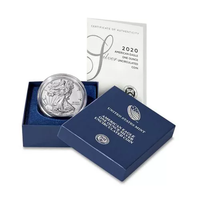 2020-W 1 oz Burnished American Silver Eagle Coin (Box + CoA) APR 57