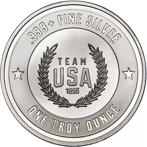 1 oz U.S. Olympic Team Silver Round (New) APR 57