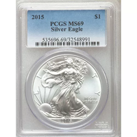 2015 1 oz American Silver Eagle Coin PCGS MS69 APR 57