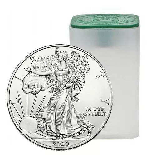 2020 1 oz American Silver Eagle Tube (20 Coins, BU) APR 57