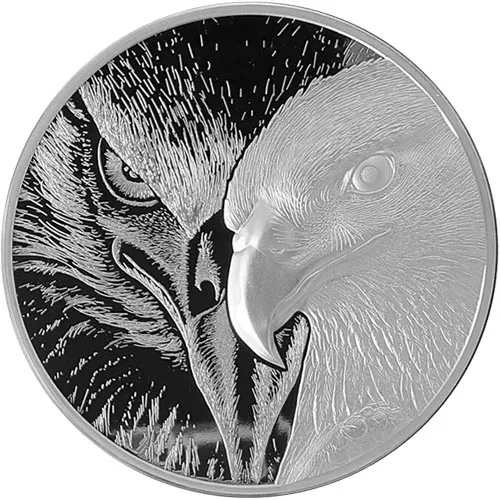 10 oz Majestic Eagle Silver Round (Ultra High Relief) APR 57