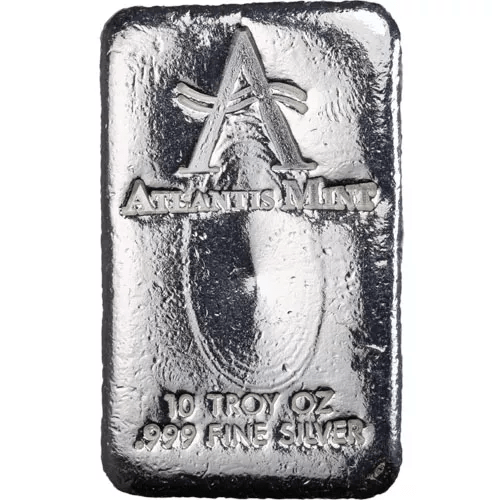 10 oz Atlantis Hand Poured Logo Silver Bar (New) APR 57
