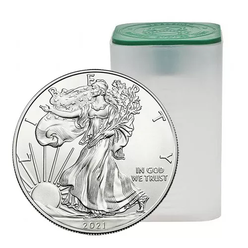 2021 1 oz American Silver Eagle Tube (20 Coins, BU) 1/11/2021 APR 57