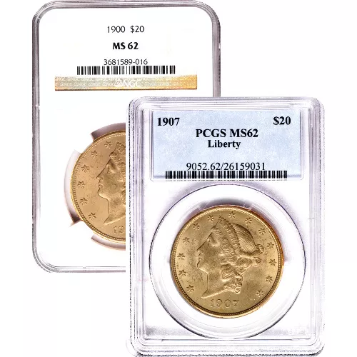 Pre-33 $20 Liberty Gold Double Eagle Coin (MS62, PCGS or NGC) APR 57