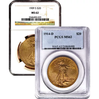 Pre-33 $20 Saint Gaudens Gold Double Eagle Coin (MS62, PCGS or NGC) APR 57
