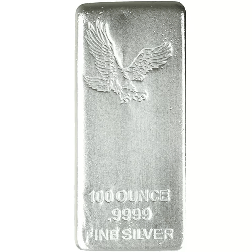 100 oz Eagle Cast Silver Bar (New, .9999) APR 57