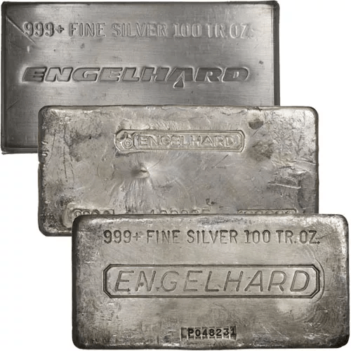 100 oz Engelhard Silver Bar APR 57