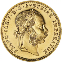 1915 1 Ducat Austrian/Dutch Gold Coin (AU+, Restrikes) APR 57