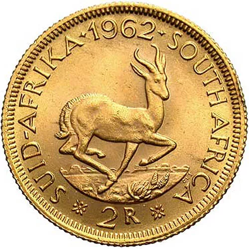 2 Rand South African Gold Coin (AU) APR 57