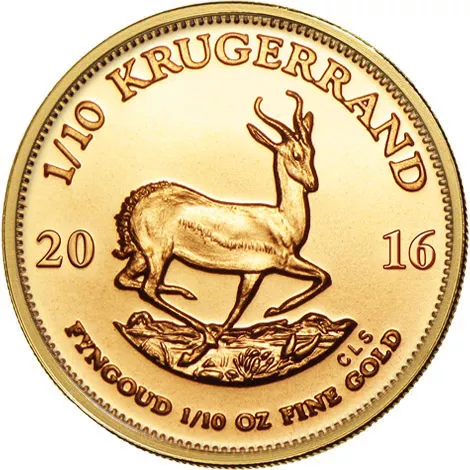 1/10 oz South African Gold Krugerrand Coin (Random Year, BU) APR 57