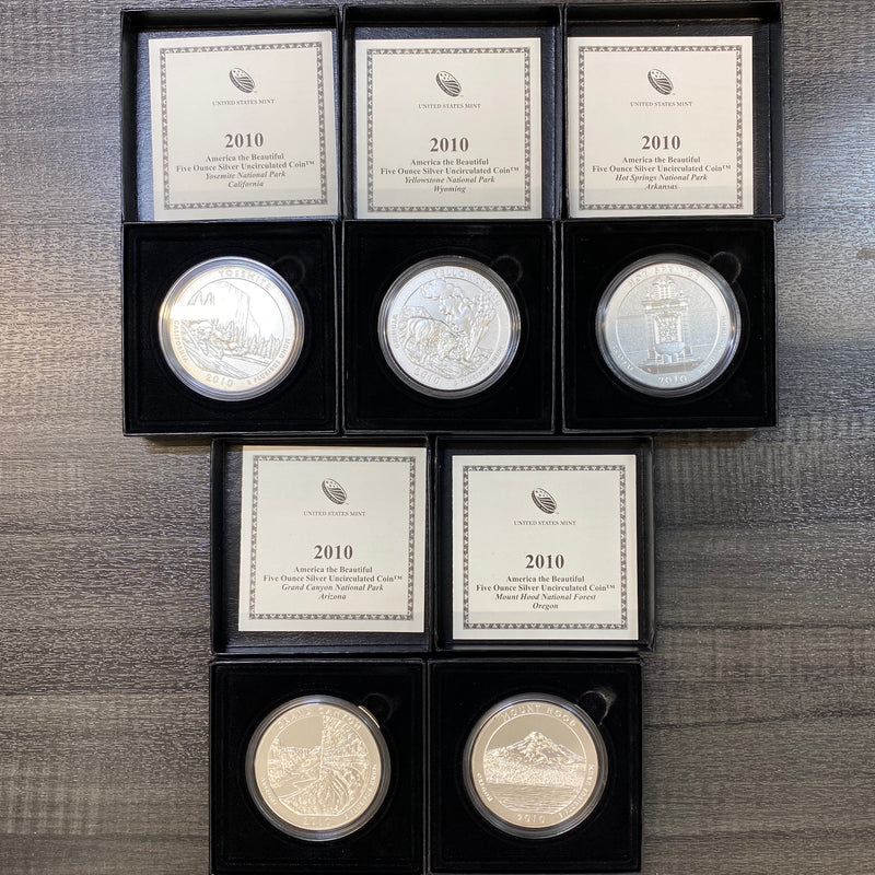 LOT OF 10 5oz Silver Uncirculated ATB Quarters - America The Beautiful National Parks Edition - $5K Appraisal Value w/ CoA! @^ APR 57