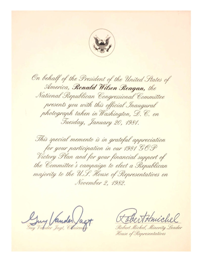 Ronald Reagan GOP Official Inauguration Photos - $600 APR Value w/ CoA! APR 57