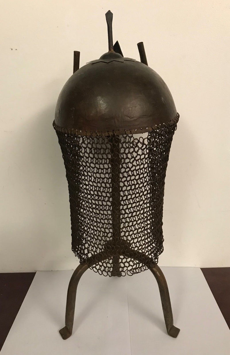 Authentic Antique Indian Mughal Helmet, 18th Century - $6K VALUE w/ CoA* APR 57