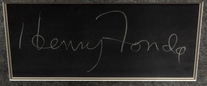 HENRY FONDA "What's My Line?" Autographed Slate, C. 1961 - COA- $20k APR!!@ APR 57