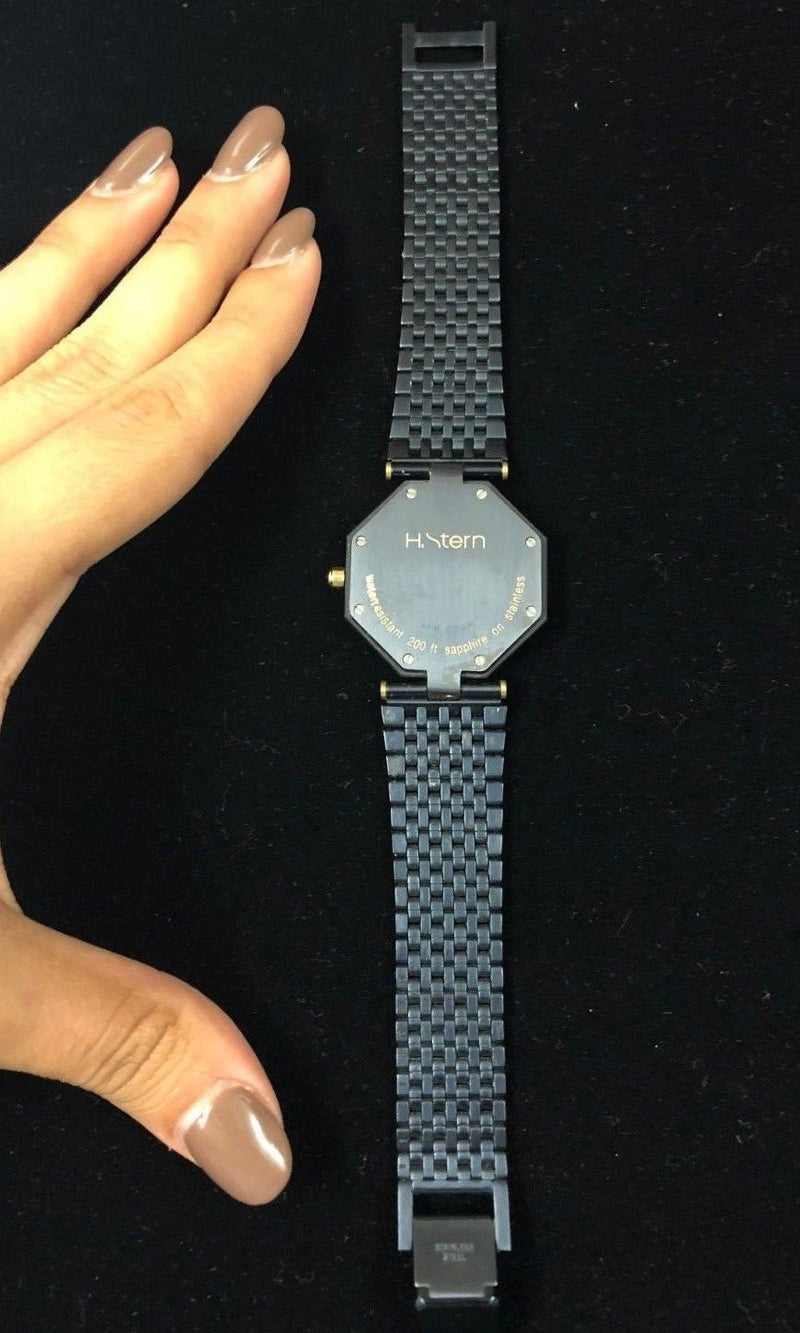 H. STERN Unisex Octagon Stainless Steel Blue Sapphire Watch w/ Diamond Dial - $10K Appraisal Value! APR 57