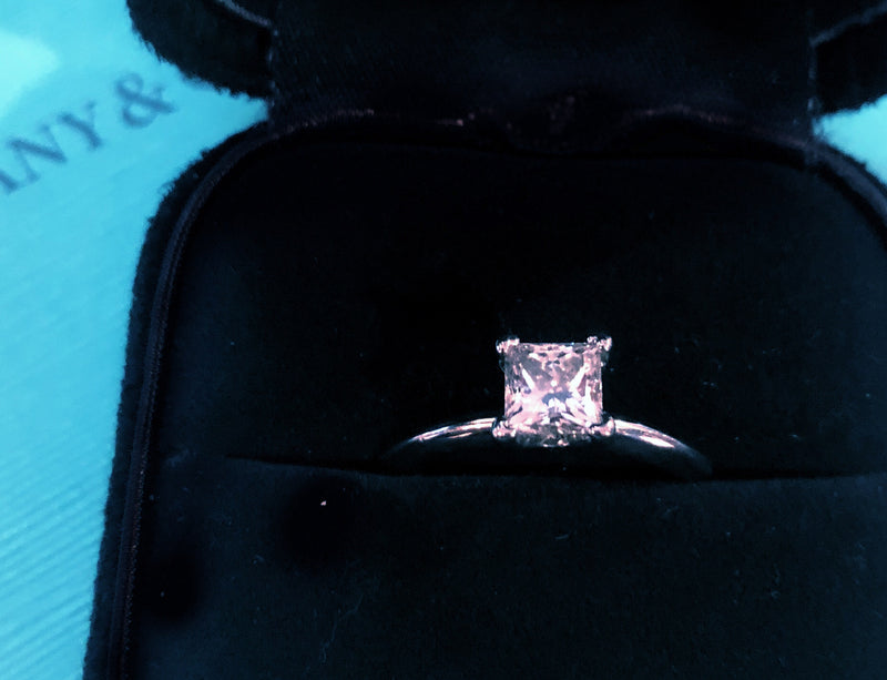 TIFFANY & CO. Princess Diamond Platinum Jewelry Ring - $15K VALUE w/ CoA! APR 57