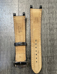 CARTIER PASHA Black Padded Stitched Crocodile Watch Strap $800 VALUE w/ CoA! APR 57