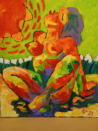 OLEG KUFAYEV "NUDE IN THE SUN" Acrylic on Canvas - $4K Appraisal Value! APR 57