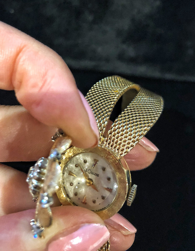 LeCoultre, Vintage Luxury Gold Lady 1940-s Watch 1940 w/16 Diamonds,w/COA, Apr$20k APR 57