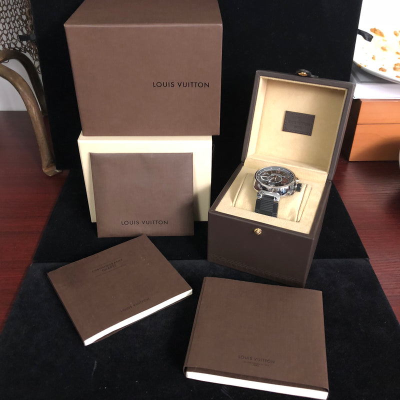 Louis Vuitton Tabour Men's LTDE in SS chronograph Auto w/ COA $15k Apr. APR 57