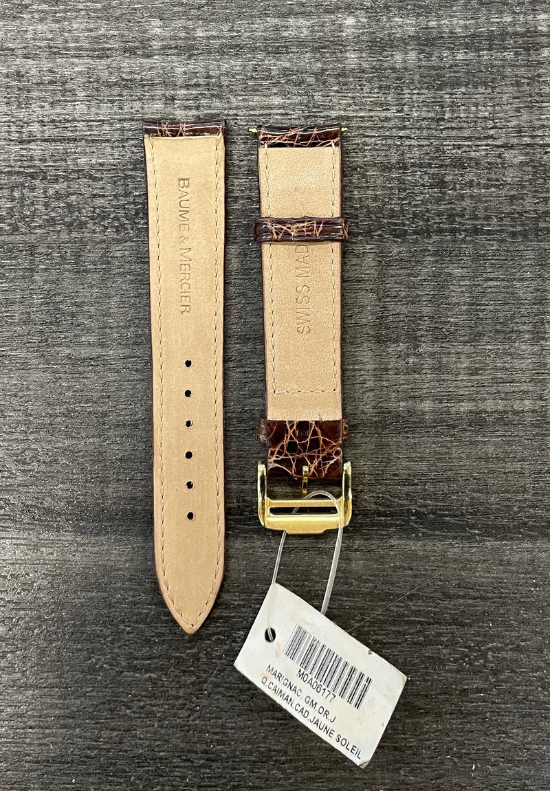 BAUME & MERCIER Brown Crocodile Leather Watch Strap - $800 APR VALUE w/ CoA! APR 57