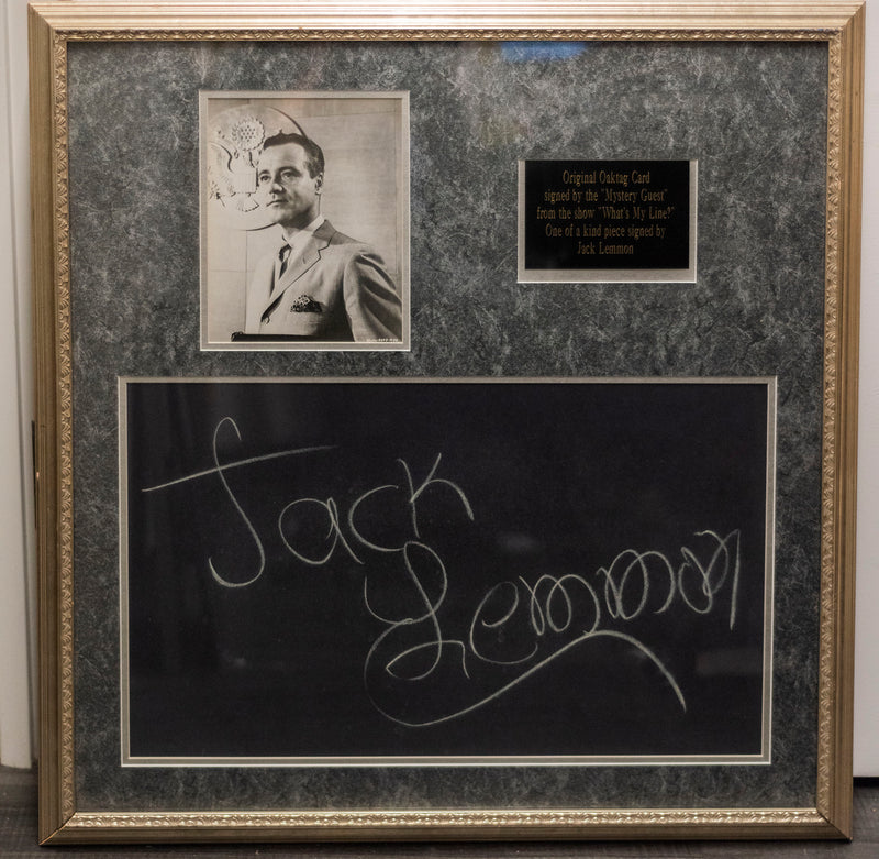 JACK LEMMON "What's My Line?" Autographed Slate, C. 1964 - $20K APR Value w/ CoA! APR 57