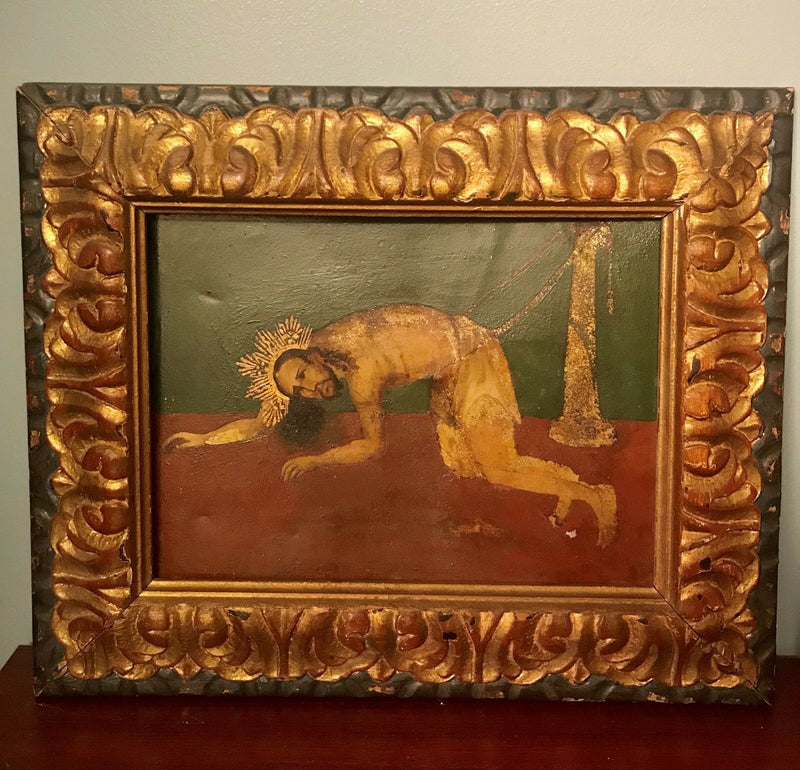 Jesus with a Golden Crown, Oil Painting, c 1800s - Apr. Value: $5K* APR 57