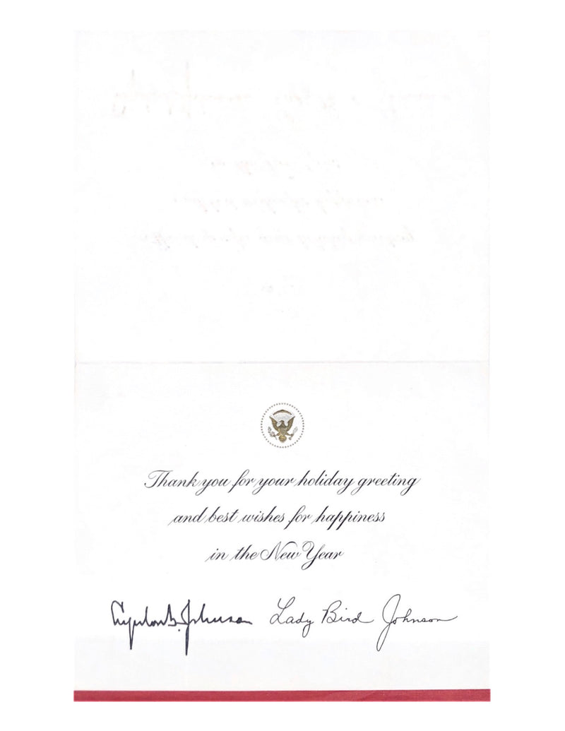 Lyndon B. Johnson and Lady Bird Johnson Holiday Card - $1K APR Value w/ CoA! APR 57