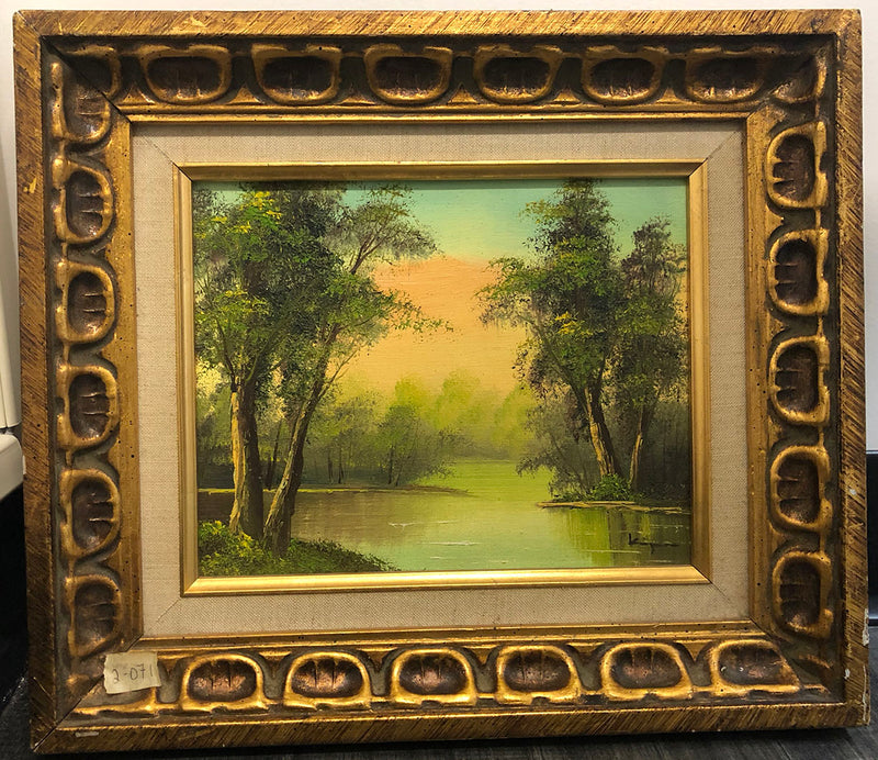 Pond During Sunset, 20th Century Oil on Canvas - $3K APR Value w/ CoA! APR 57