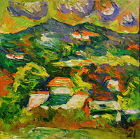 OLEG KUFAYEV "Landscape 1" Acrylic on Linen - $800 Appraisal Value! APR 57