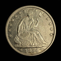 U.S. Liberty Seated Half Dollar 1854 O Coin - $650 Appraisal Value w/ CoA! @ APR 57