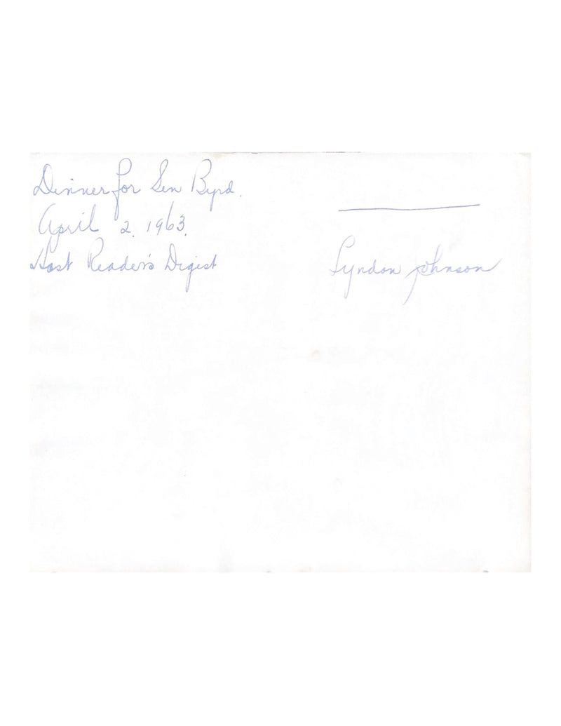 Photograph of Lyndon B. Johnson and Senator Byrd - $1K APR Value w/ CoA! APR 57